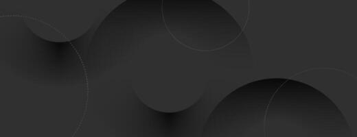 black abstract background with circle shapes composition vector