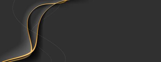 black abstract background with golden line and space for text vector