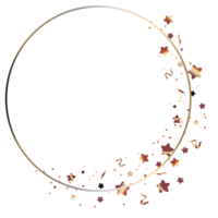 A circle with confetti falling from it png