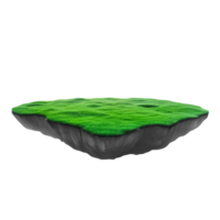 Round soil ground empty floating island with green grass field png