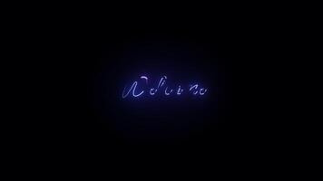 animated welcome words with neon blue and neon purple colors. suitable for greeting or introduction videos. neon animation With a digital background, welcome words. video