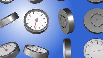 3D Guage Meter Rotating and Falling on a Light Background. Gauge Meter 3D. 4K video