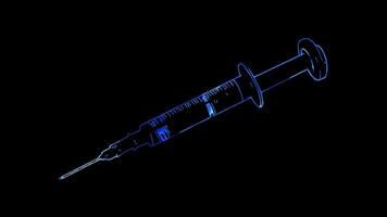 Neon frame effect, Syringe Represents vaccinations or injections on black background video