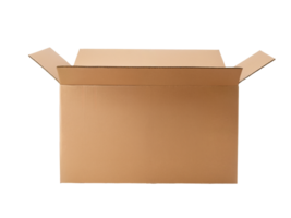 open at the side cardboard box closeup on transparent background png