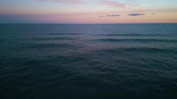 Aerial view of the seashore at a beach in Catalonia video