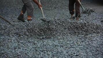 Workers During Asphalting video