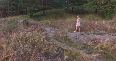 Dreaming Girl With Forest On Background video