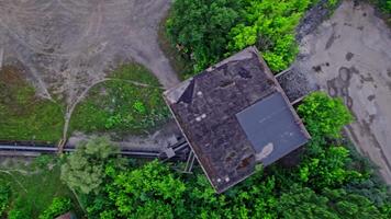 Aerial view of an open mine pit video