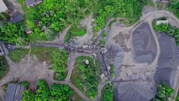 Aerial view of an open mine pit video