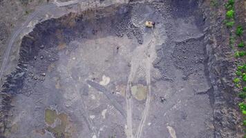 Aerial view of an open mine pit video