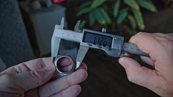 Engineer Man Measuring And Calculating With Caliper video