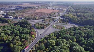 Highway intersection from the air video