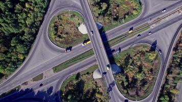Highway intersection from the air video