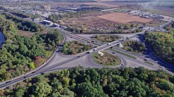 Road interchange or highway intersection video