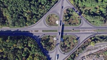 Road interchange or highway intersection video