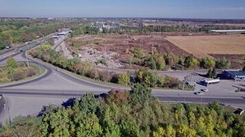 Highway intersection from the air video
