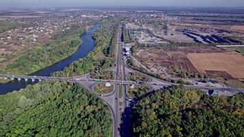 Highway intersection from the air video