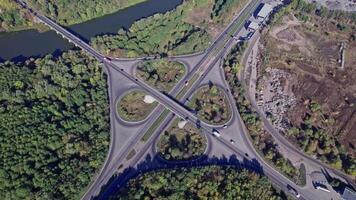 Highway intersection from the air video
