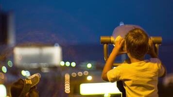 Multicolored defocused lights in the city at night video