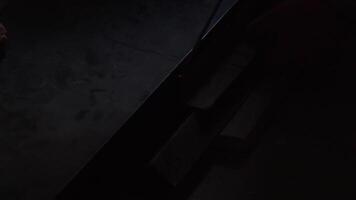 Welder uses torch to make sparks video