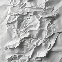 Crumpled white paper highlighting texture and folds in a minimalistic design concept photo