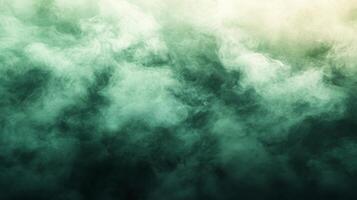 Ethereal green smoke swirling gracefully against a dark background in a mysterious atmosphere photo
