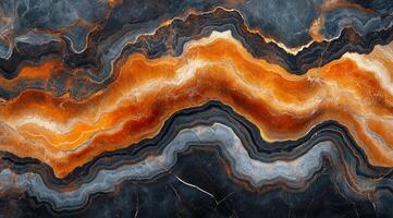 Intricate wave-patterned stone design showcasing rich colors and textures in a modern setting photo