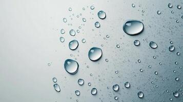 Water droplets on a smooth surface create a tranquil pattern in natural light photo