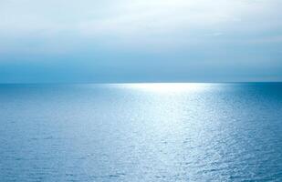 seascape and sky white clouds on ocean sea photo