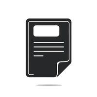 Document file icon with folded corner detail. vector