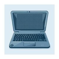Laptop icon with keyboard and screen details. vector