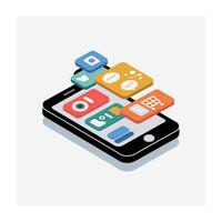 Smartphone icon with a touchscreen design. vector