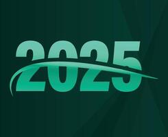 2025 Happy New Year Abstract Green Design Logo Symbol Illustration vector