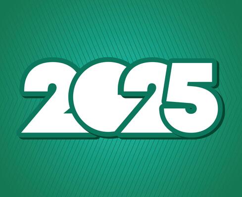 2025 Happy New Year Abstract Green And White Design Logo Symbol Illustration