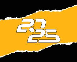 2025 Happy New Year Abstract Black And Yellow Design Logo Symbol Illustration vector