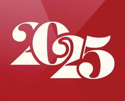 2025 Happy New Year Pink And White Design Elegant Abstract Logo Symbol Illustration vector