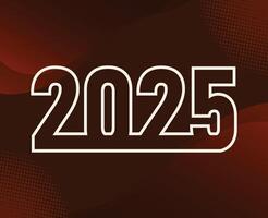2025 Happy New Year Abstract Brown And White Design Logo Symbol Illustration vector