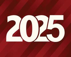 2025 Happy New Year Red And White Design Elegant Abstract Logo Symbol Illustration vector