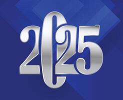 2025 Happy New Year Blue And Gray Design Abstract Logo Symbol Illustration vector