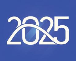 2025 Happy New Year Blue And White Design Abstract Logo Symbol Illustration vector