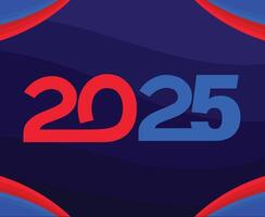 2025 Happy New Year Blue And Red Design Abstract Logo Symbol Illustration vector