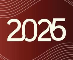 2025 Happy New Year Red And White Design Abstract Logo Symbol Illustration vector