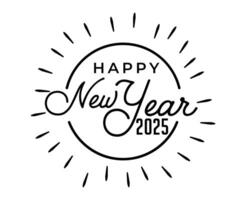 2025 Happy New Year Black Design Festive Elegant Abstract Illustration vector