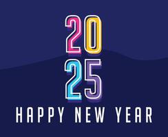 2025 Happy New Year Multicolor Abstract Festive Elegant Design Illustration vector