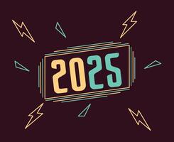 2025 Happy New Year Colors Abstract Festive Elegant Design Illustration vector