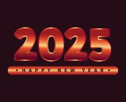 Happy New Year 2025 Design Elegant Abstract Logo Symbol Illustration vector