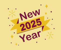 2025 Happy New Year Design Maroon And Yellow Festive Elegant Abstract Logo Symbol Illustration vector