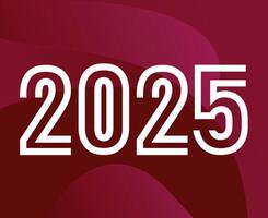 2025 Happy New Year Design Pink And White Festive Abstract Logo Symbol Illustration vector