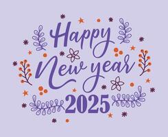 2025 Happy New Year Design Colors Festive Elegant Abstract Logo Symbol Illustration vector