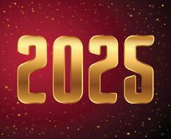 2025 Happy New Year Design Gold And Red Festive Abstract Logo Symbol Illustration vector